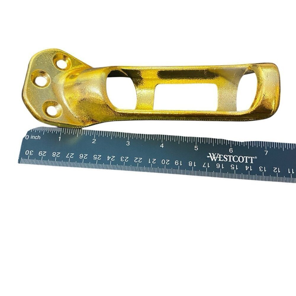 Flag Pole Holder Lightweight Gold Painted Aluminum 6.5 Inch Holds 1 inch Pole - Picture 3 of 4
